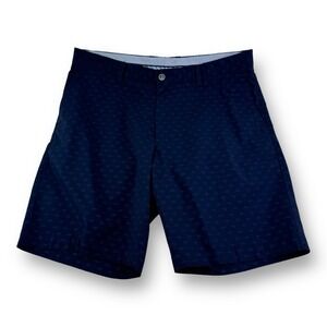 Peter Millar Blue Nautical Knot Cotton Spandex Flat Front Shorts Mens Size 34X9